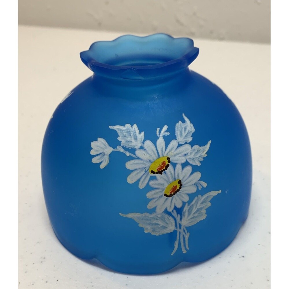Westmoreland Blue Mist Daisy Frosted Satin Fairy Lamp Top Only